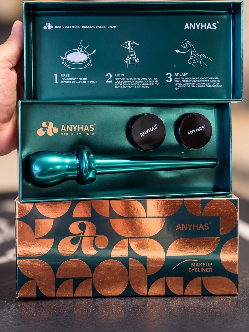 Teal Makeup Eyeliner Set - Metallic Teal